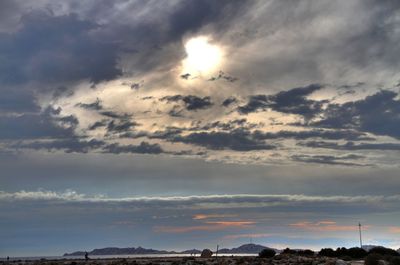 Scenic view of landscape against cloudy sky