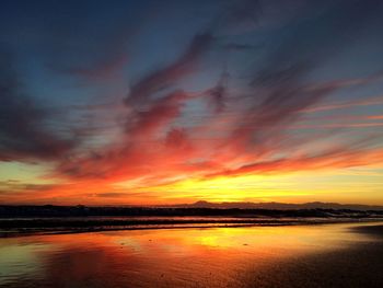 Scenic view of sea at sunset