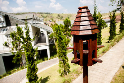 Built structure by building against sky