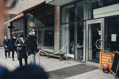 People walking in building