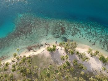 High angle view of sea