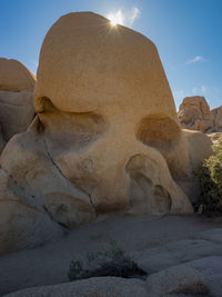 Low angle view of rock formation