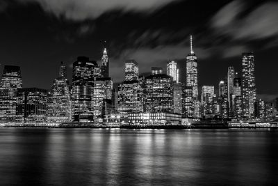 Illuminated city at night