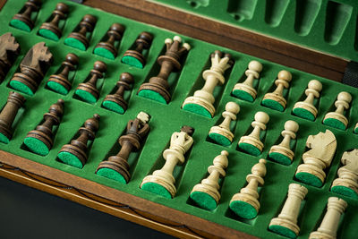 Close-up of chess pieces