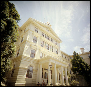 Low angle view of building against sky