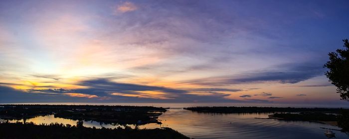 Scenic view of sea at sunset