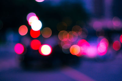 Defocused image of illuminated lights
