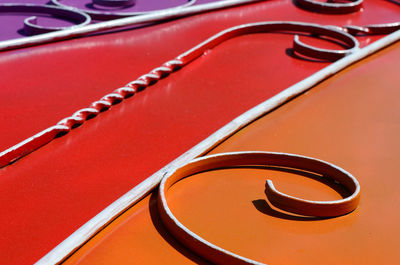 High angle view of piano keys