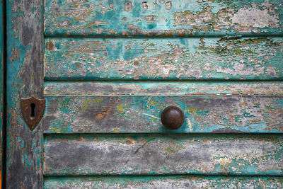 Full frame shot of rusty metal door