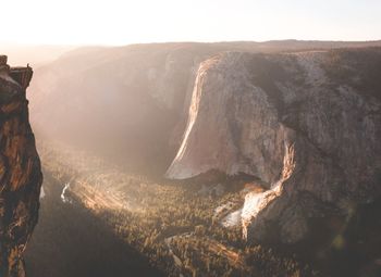 Aerial view of rock formations