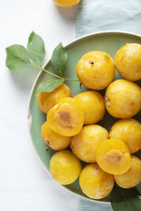 High angle view of fruits on table