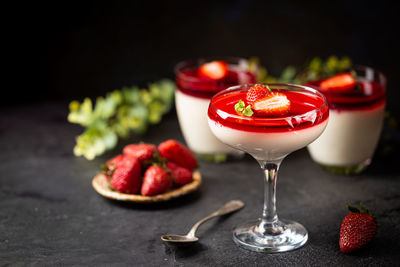 Close-up of dessert on table