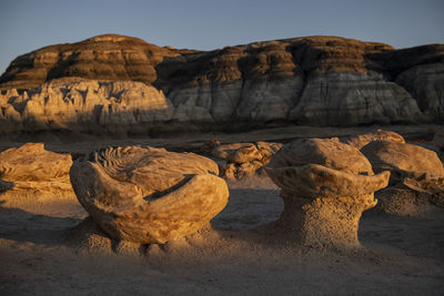 Wild rock formations in the desert wilderness of new mexico
