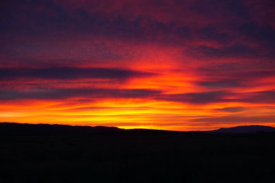 Scenic view of dramatic sky during sunset