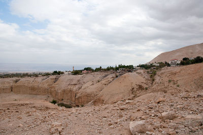 Panoramic view of desert against sky