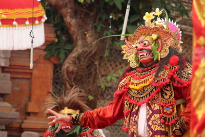 Full length of man dancing during festival