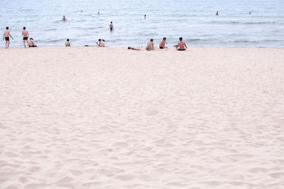 People enjoying on beach