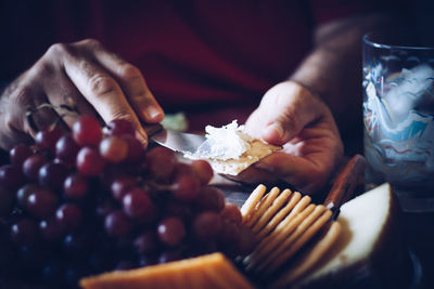 Close-up of man holding ice cream