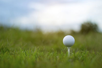 Close-up of ball on field