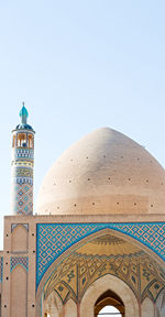 Low angle view of building against clear sky