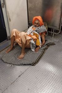 Full length of a boy sleeping