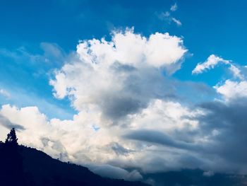 Low angle view of clouds in blue sky