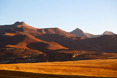 Scenic view of landscape against clear sky