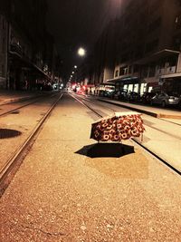 Road in city at night