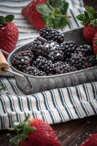 Close-up of fruits on table