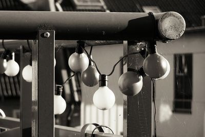 Close-up of hanging lights