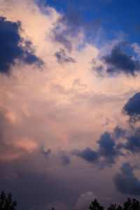 Low angle view of sky at sunset