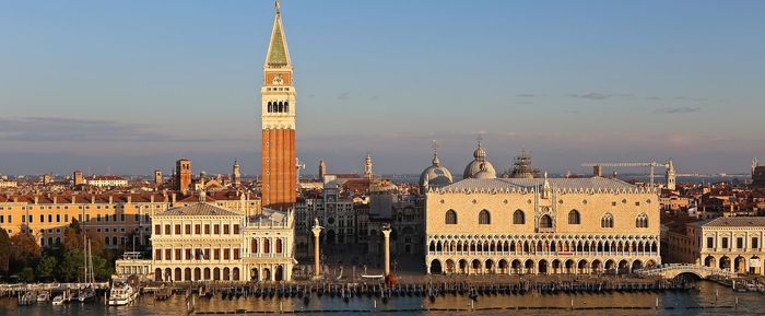 San marco campanile at piazza san marco against sky