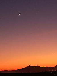 Scenic view of silhouette mountains against sky during sunset