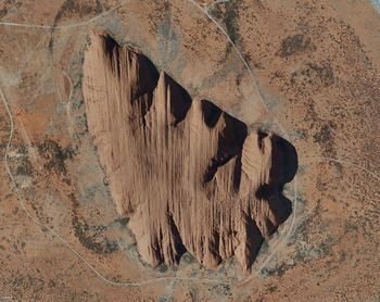 Zenithal view of desert rocks 