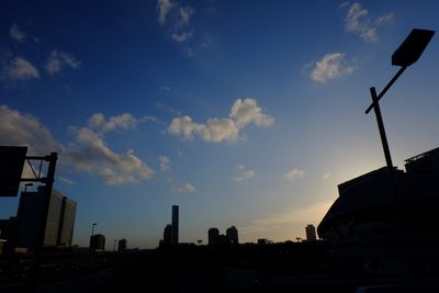 View of city at sunset