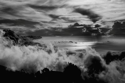 Panoramic shot of clouds over sea