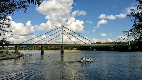 Bridge over river against sky