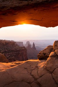 Rock formations at sunset
