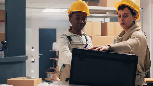 Portrait of man working in office