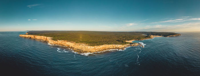 High angle view of sea against sky