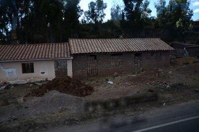 Houses with trees in background