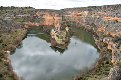 High angle view of lake