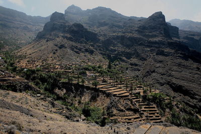 Aerial view of mountain range