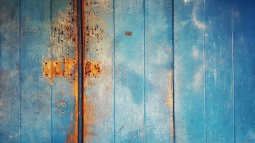 Full frame shot of blue door