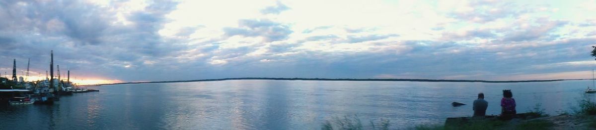 Panoramic view of sea against cloudy sky