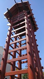 Low angle view of built structure against clear sky