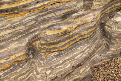 High angle view of rock formation