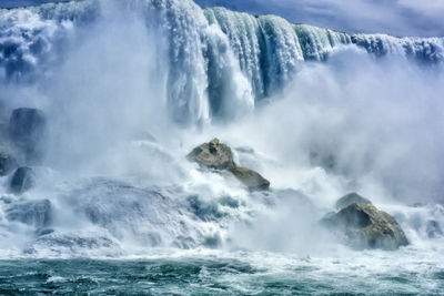 Scenic view of waterfall