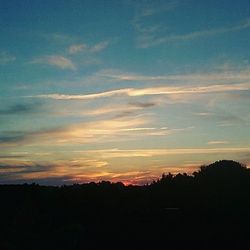 Scenic view of silhouette landscape against sky during sunset