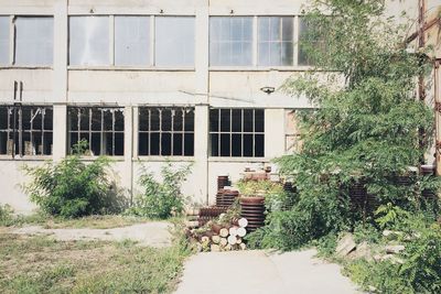 Cropped built structure with plants